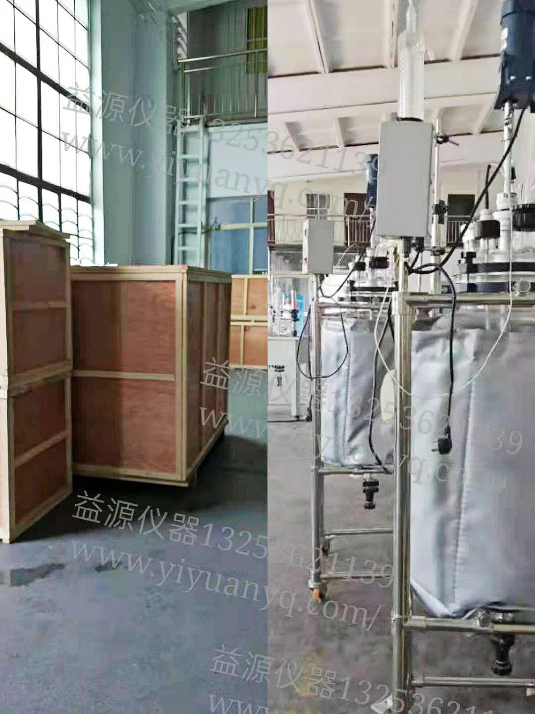 50L加保溫衣雙層玻璃反應釜驗收合格，準備發(fā)貨！